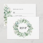 Elegant Eucalyptus bruiloft RSVP Kaart (Voorkant / Achterkant)