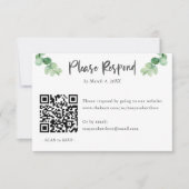 Elegant Eucalyptus bruiloft RSVP QR Code Online (Voorkant)