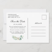 Elegant Eucalyptus Bruiloft Save the Date Kaart (Achterkant)