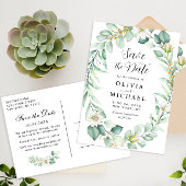 Elegant Eucalyptus Bruiloft Save the Date Kaart