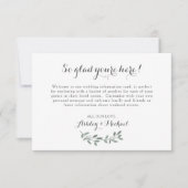 Elegant Eucalyptus Bruiloft Welkom Hotel Kaart (Voorkant)