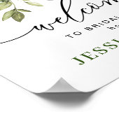 Elegant Eucalyptus BRUILOFTSFEEST Welkomstbord Poster (Hoek)