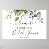 Elegant Eucalyptus BRUILOFTSFEest Welkomstbord Poster (Voorkant)