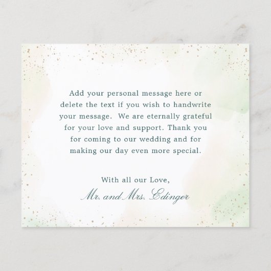 Elegant Eucalyptus budget bruiloft Hartelijk dank (Achterkant)