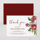 Elegant Eucalyptus Burgundy Typografie Bedankkaart (Voorkant / Achterkant)