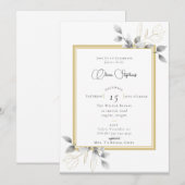 Elegant Eucalyptus Calligrafie Gold Vrijgezellenfe Kaart (Voorkant / Achterkant)