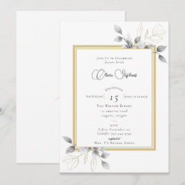 Elegant Eucalyptus Calligrafie Gold Vrijgezellenfe Kaart