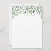 Elegant Eucalyptus Calligraphy Dusty Blue Wedding Save The Date (Achterkant)