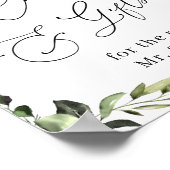 Elegant Eucalyptus Cards & Gifts Wedding Sign Poster (Hoek)