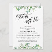 Elegant Eucalyptus Celebrate met ons bruiloft Kaart (Voorkant)