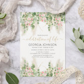 Elegant Eucalyptus Celebration of Life | Memorial Kaart