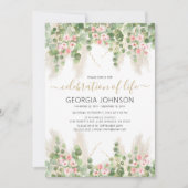 Elegant Eucalyptus Celebration of Life | Memorial Kaart (Voorkant)