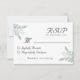 Elegant Eucalyptus Chic Floral Waterverf Wedding RSVP Kaartje