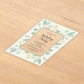 Elegant Eucalyptus Christmas Holiday Acryl Uitnodigingen (Laagn)