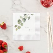 Elegant Eucalyptus Couple Initialen Weddenschap Servet (Insitu)