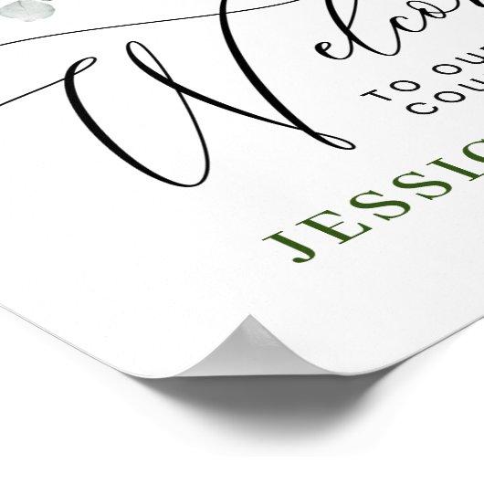 Elegant Eucalyptus COUPLE SHOWER Welcome Sign Poster (Hoek)