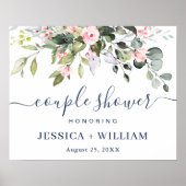 Elegant Eucalyptus COUPLE SHOWER Welcome Sign Poster (Voorkant)