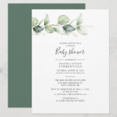Elegant Eucalyptus Couples Baby shower Greenery Kaart (Voorkant / Achterkant)