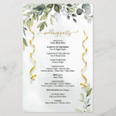 Elegant Eucalyptus Custom Photo Wedding Program (Achterkant)