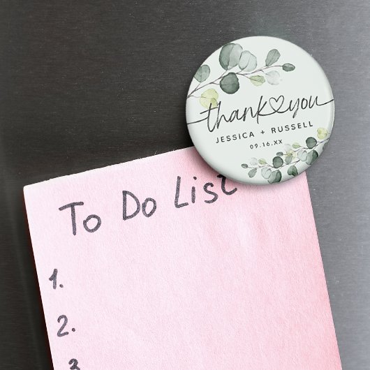 Elegant Eucalyptus Dank je huwelijk Magneet