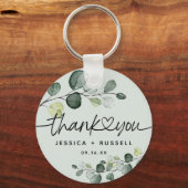 Elegant Eucalyptus Dank je huwelijk Sleutelhanger (Voorkant)