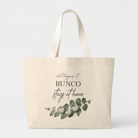 Elegant Eucalyptus Dice Bunco Grote Tote Bag (Voorkant)