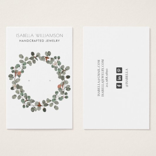Elegant Eucalyptus die Kaarten voor juwelen laat z Visitekaartje (Voorkant /achterkant)