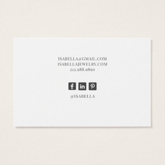 Elegant Eucalyptus die Kaarten voor juwelen laat z Visitekaartje (Achterkant)