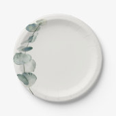 Elegant Eucalyptus Dinner Plate Coastal Papieren Bordje (Voorkant)