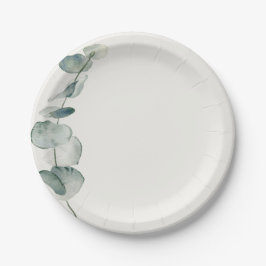 Elegant Eucalyptus Dinner Plate Coastal Papieren Bordje