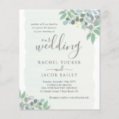 Elegant Eucalyptus Dusty Blue Wedding Invitation (Voorkant)