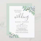 Elegant Eucalyptus Dusty Blue Wedding Invitation (Voorkant / Achterkant)