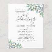Elegant Eucalyptus Dusty Blue Wedding Invitation (Voorkant)