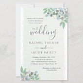 Elegant Eucalyptus Dusty Blue Wedding Invitation (Voorkant)