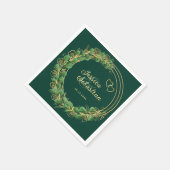 Elegant Eucalyptus Emerald Green and Gold Wedding Servet (Hoek)
