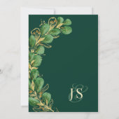 Elegant Eucalyptus Emerald Green Wedding Foto Kaart (Achterkant)