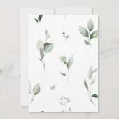 Elegant Eucalyptus en Gold Greenery Wedding Kaart (Achterkant)