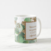 Elegant Eucalyptus en Gold Retirement Coffee Mok (Voorkant rechts)
