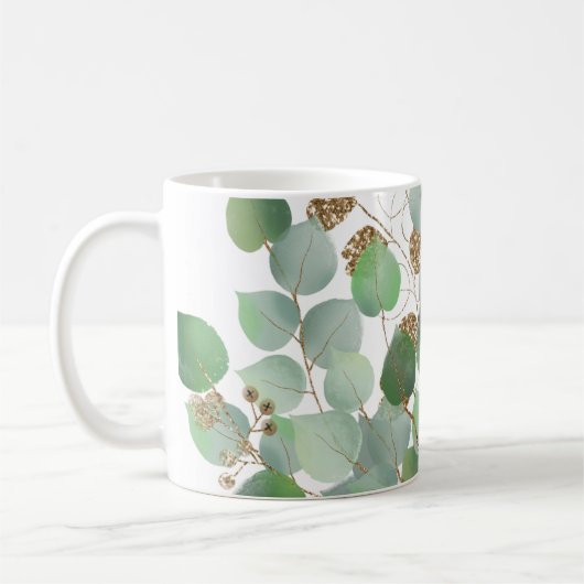Elegant Eucalyptus en Gold Retirement Coffee Mok (Links)