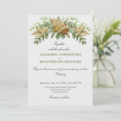 Elegant Eucalyptus en Seashell Wedding Invitation (Staand voorkant)