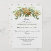 Elegant Eucalyptus en Seashell Wedding Invitation (Voorkant / Achterkant)