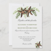 Elegant Eucalyptus en Starfish Wedding Invitation (Voorkant)
