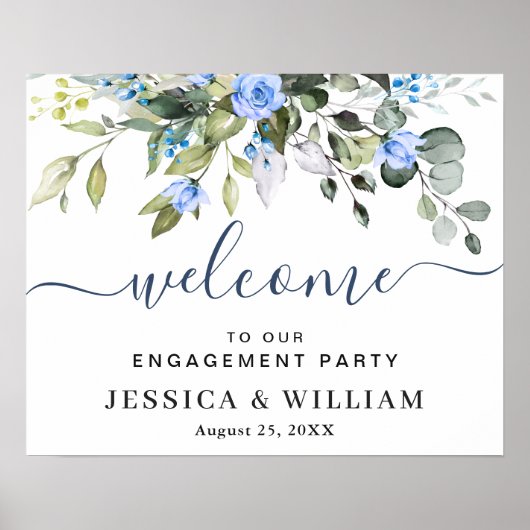 Elegant Eucalyptus ENGAGTY Welkom Poster (Voorkant)