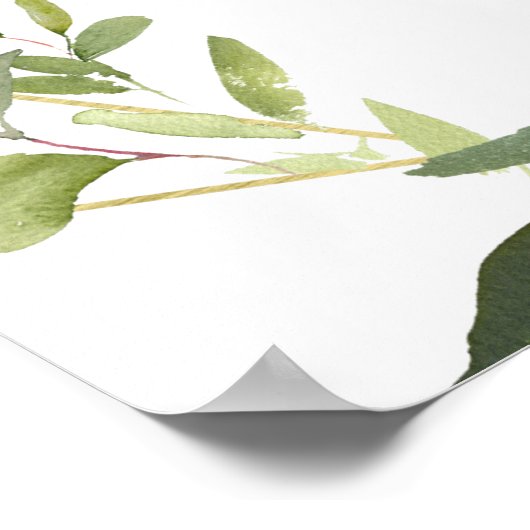 Elegant Eucalyptus ENGAGTY Welkomstteken Poster (Hoek)