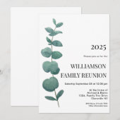 Elegant Eucalyptus Family Reunion Kaart (Voorkant / Achterkant)