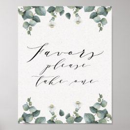 Elegant Eucalyptus Favor Bord Poster