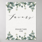 Elegant Eucalyptus Favor Sign Poster (Voorkant)