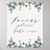 Elegant Eucalyptus Favor Sign Poster (Voorkant)
