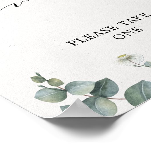 Elegant Eucalyptus Favor Teken Poster (Hoek)