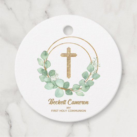 Elegant Eucalyptus First Community Bedankjes Labels (Voorkant)